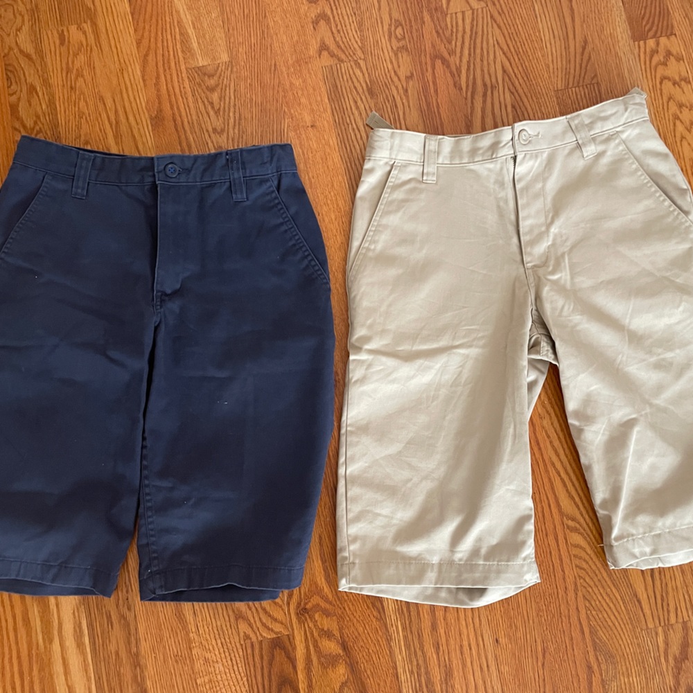 Boys Navy & Khaki School Uniform Shorts, Size 16 (both), Brand: Old Navy